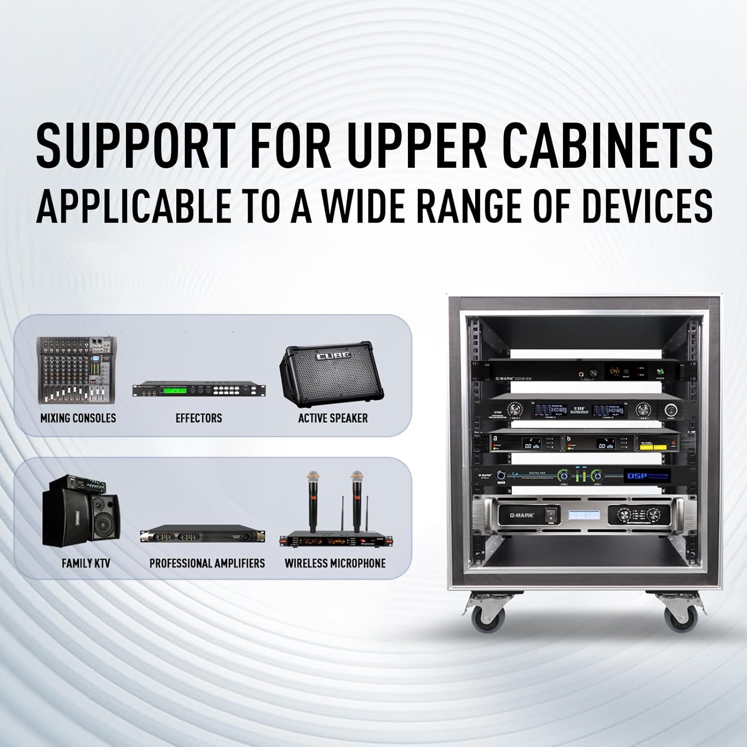 G-MARK G2000 IEM transmitter rack mounted with other equipment