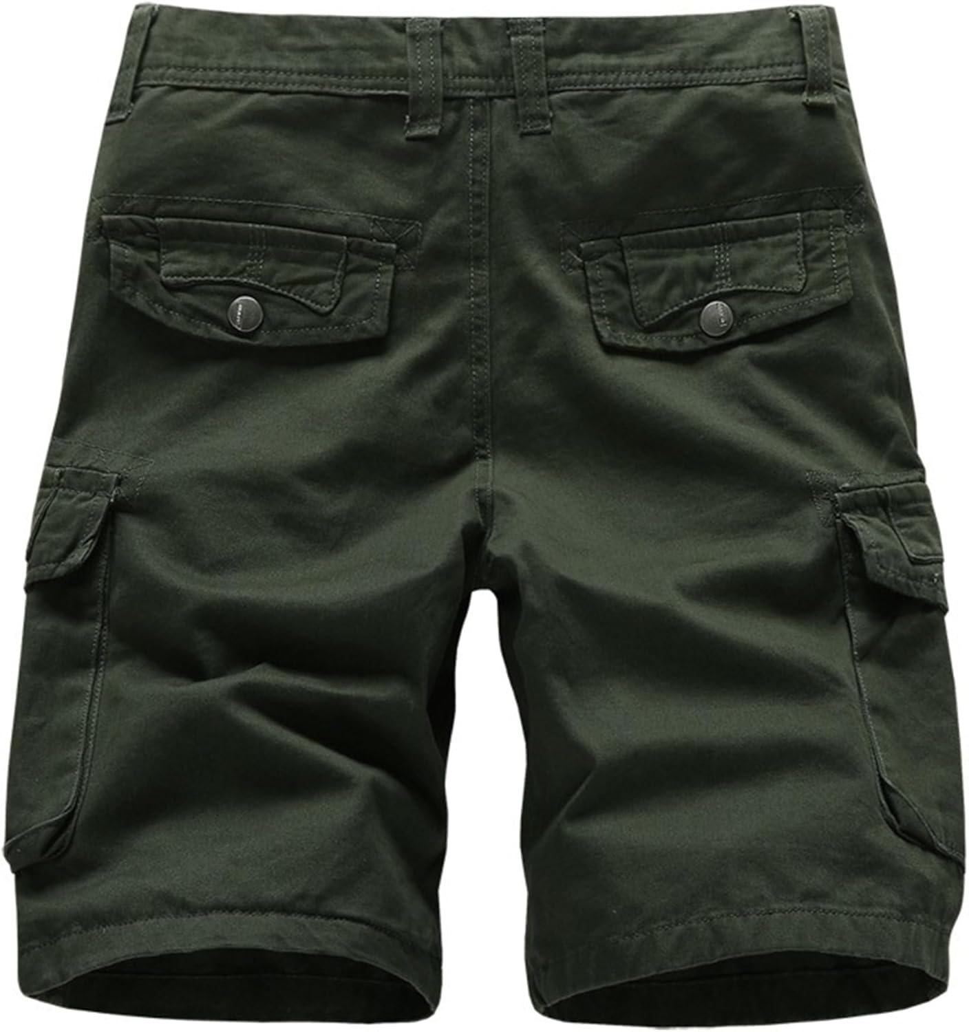 Men 2 Pc Relaxed Fit Comfortable Cargo Short Classic Cargo Stretch Short Multi Pocket Zipper Casual Loose Fit Short