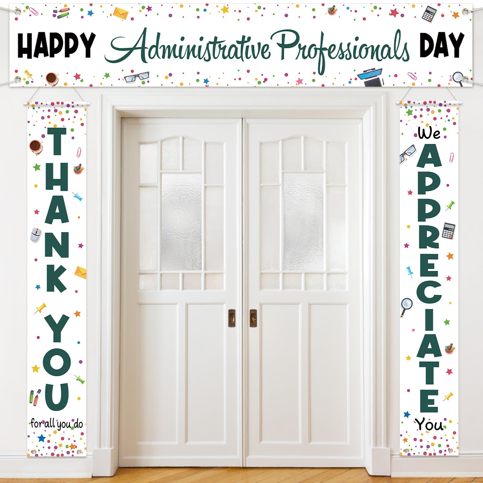 Tingjoo 3 Pcs Happy Administrative Professionals Day Banner