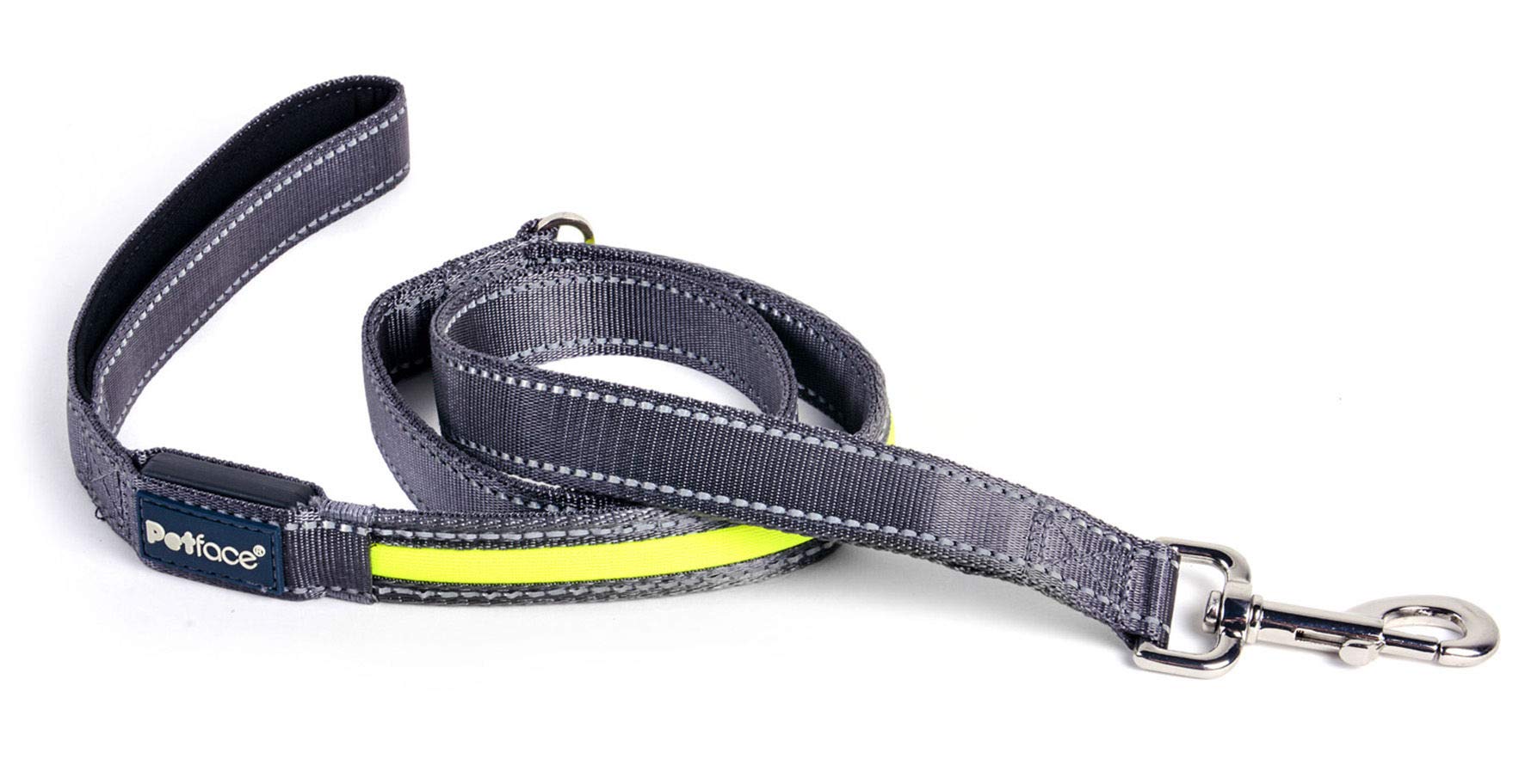 Petface Outdoor Paws Flashing Yellow Dog Lead, Medium, 120 cm (Pack of 1)