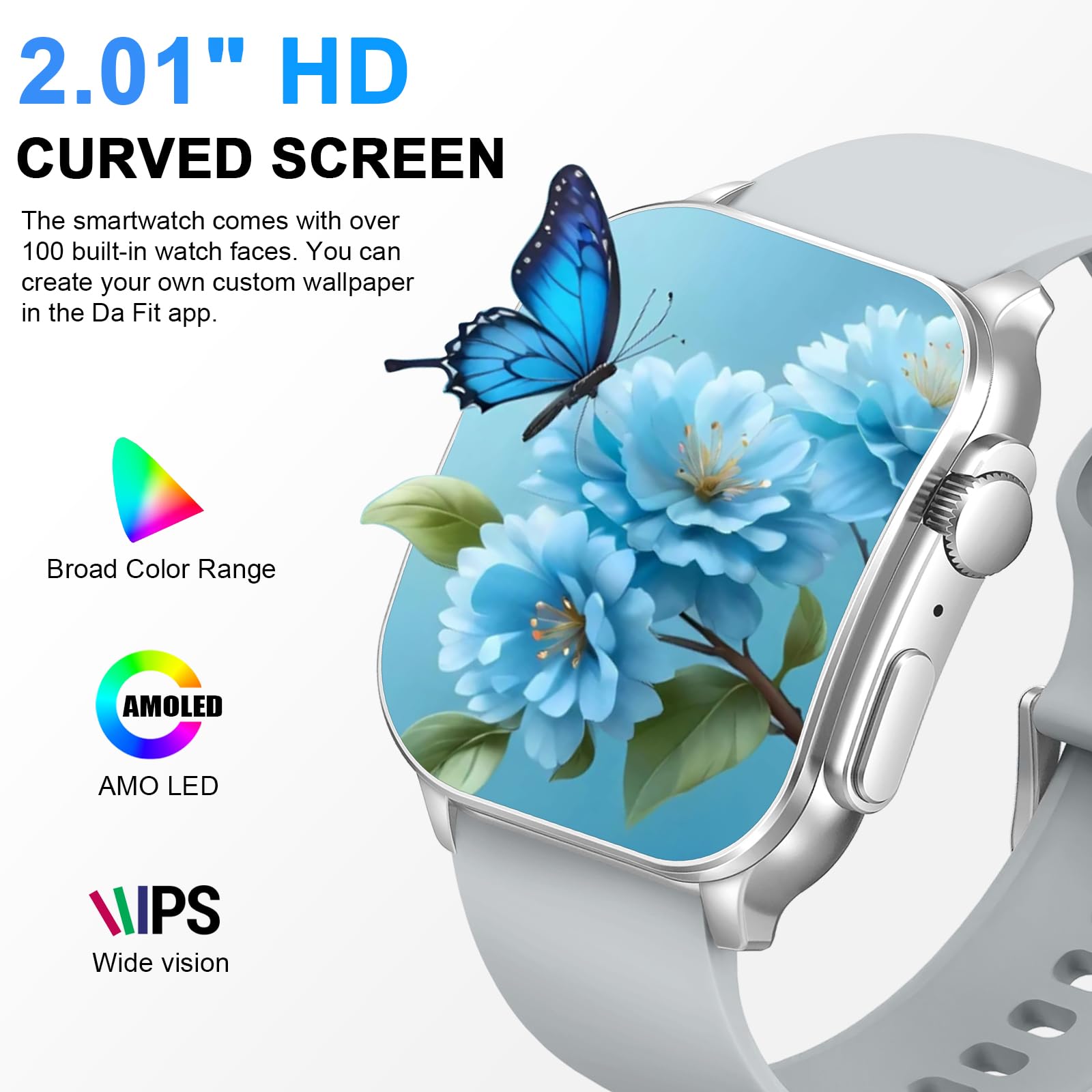 Poounur Reloj inteligente para hombre y mujer, 1,95 pulgadas, con función de teléfono, reloj inteligente 100+ modos deportivos, IP68 resistente al agua, rastreador de fitness con podómetro, pulsómetro