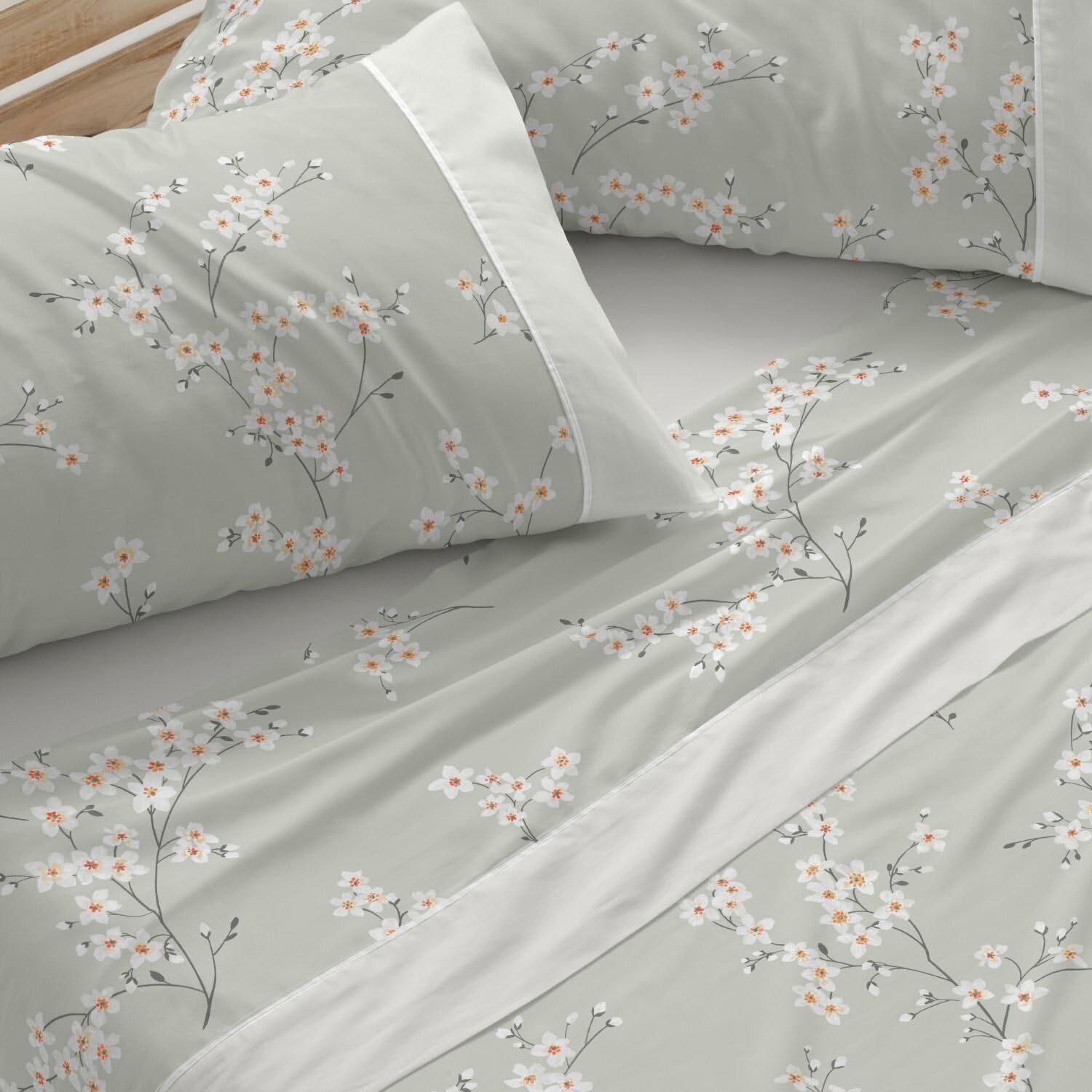 Burrito Blanco | Juego de sábanas | Cama de 90cm (+Medidas Disponibles) | Poliéster 50% Algodón 50% | Diseño 531 | Color Jade (90x190/200cm)