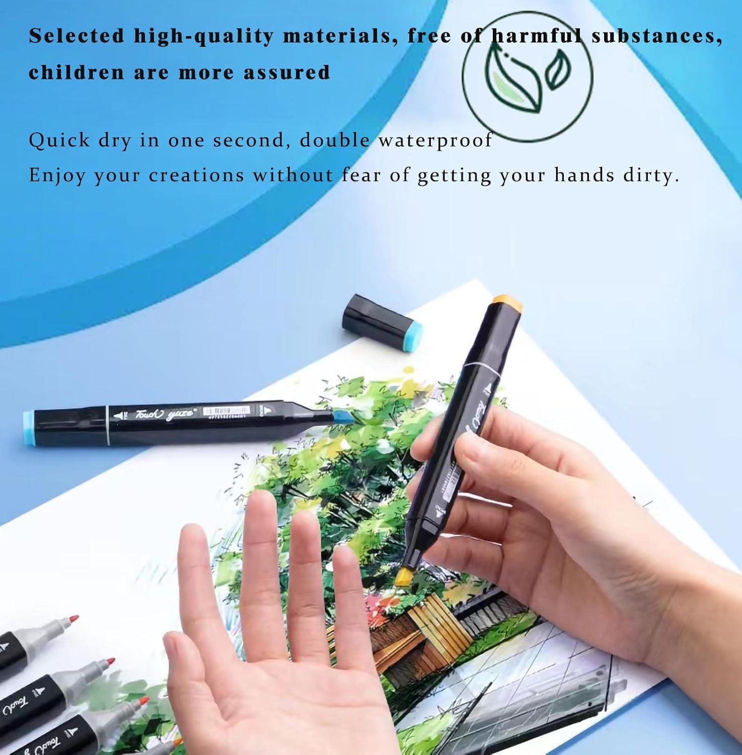 36色 デュアルチップアートマーカー 子供用 大人 アーティスト用 ペイントマーカーペン キャリーケース付き ロックペイント 木製