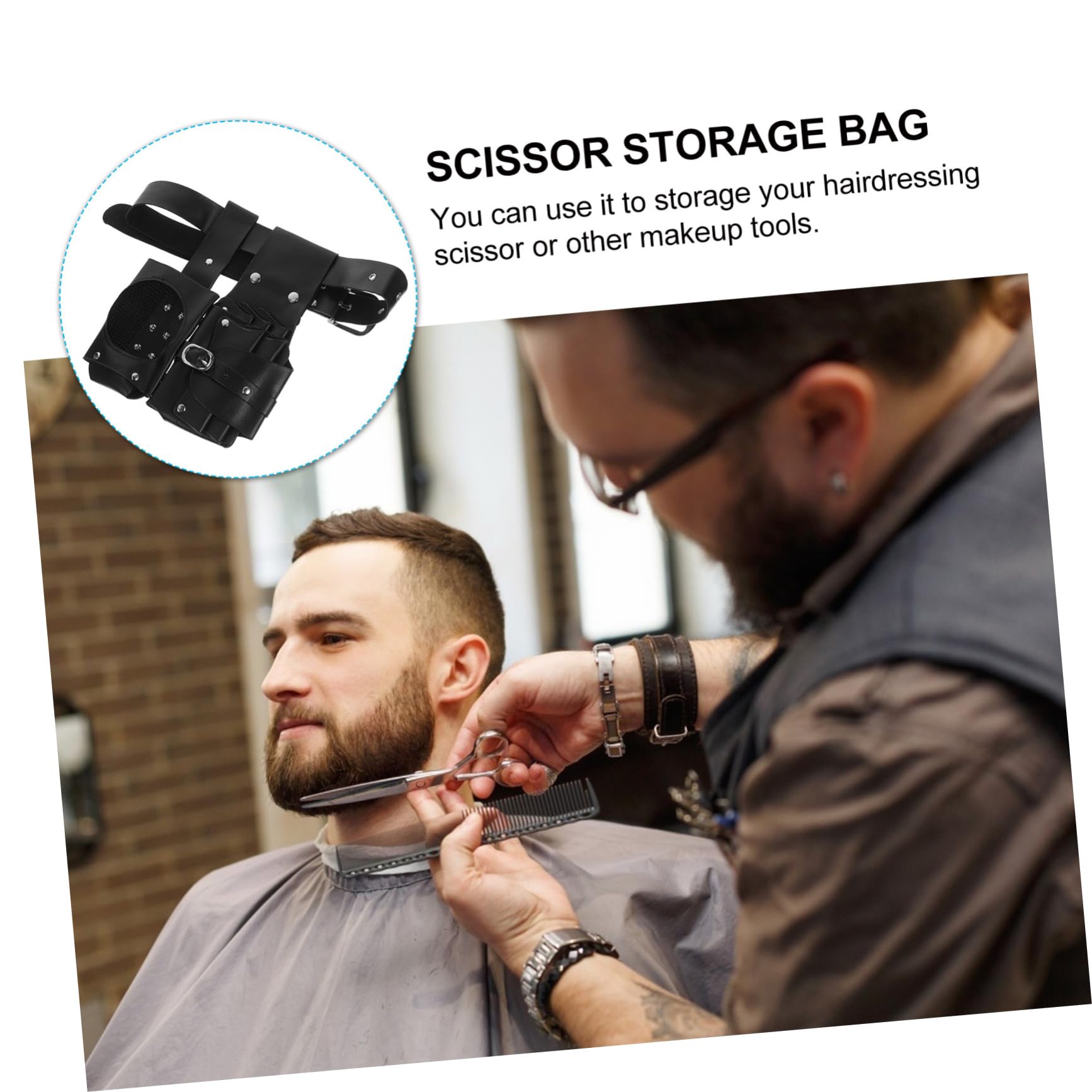 NOLITOY Hair Stylist Bag Multifunction Scissor Storage Push-Cut Bag Hairdressing Scissor Kit Fashion Design