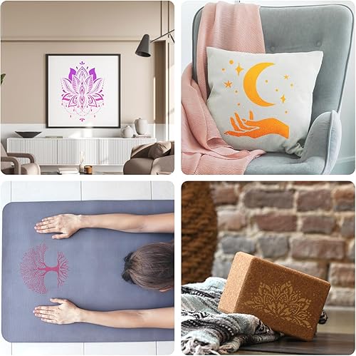 Miniatura 5 de 12 plantillas de geometría sagrada  Mano de Hamsa, Torus, Om, Lotus, Luna, Mandala, Zen, Flor de la Vida, Yoga, Espiritual, Plantillas de meditación