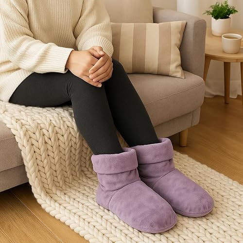 Miniatura 2 de Herbal Concepts Bota de aromaterapia con forma de envoltura para microondas hecha de linaza orgánica, menta y menta verde para pies  Botines cómodos