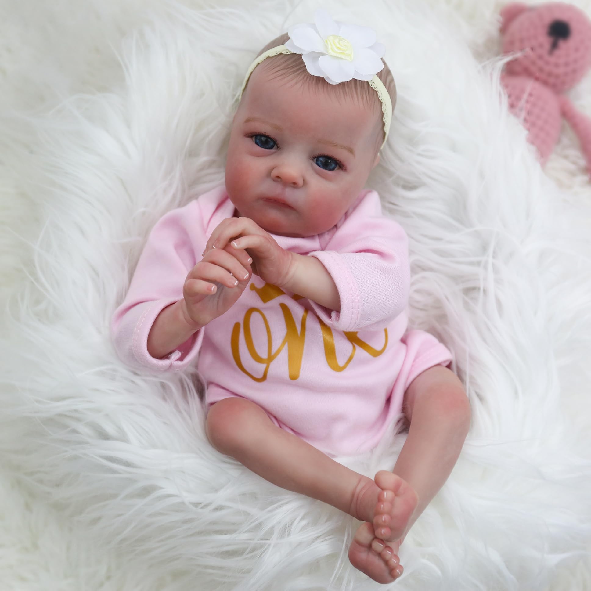 Realistic Reborn Baby Dolls Tink - 16 Inch Lifelike Newborn Preemie Baby Dolls Girl Handmade Real Life Baby Dolls Soft Cloth Body Gift Toy for Kids Age 3+