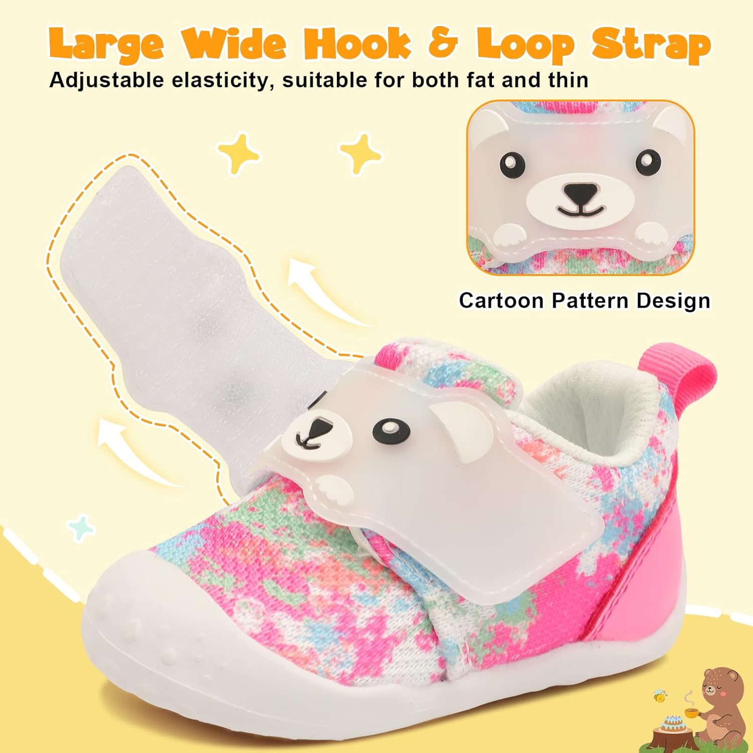 FEETCITY Baby Walking Shoes Wide Baby Shoes Boys Girls Infant Sneakers Crib Shoes Breathable Toddler Barefoot Shoes Slip On Shoes - Image 5