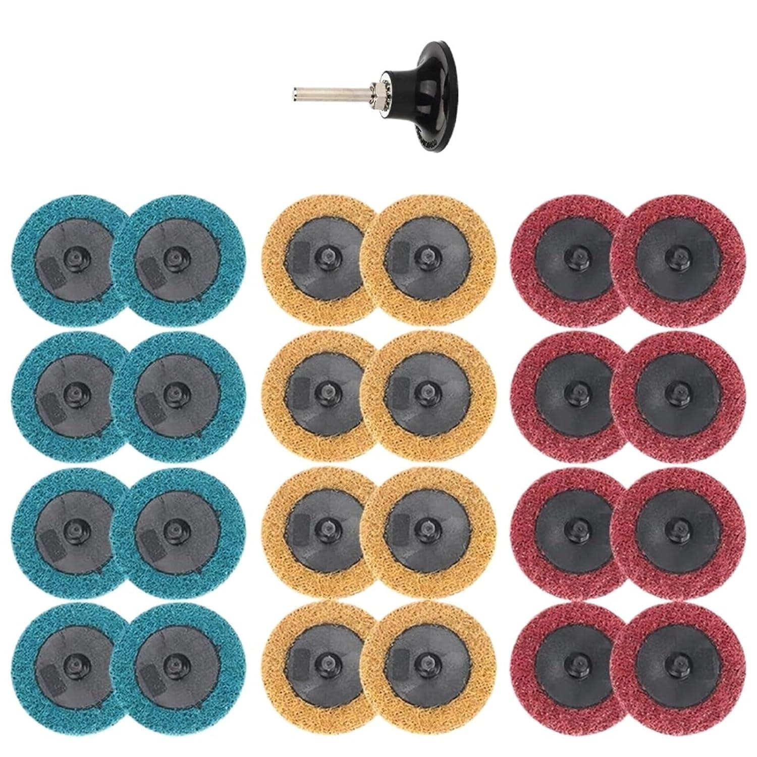 Compatible for 1/2/3Inch R-Type Roll Lock Sanding Discs with Pad Holder(3inch 25pcs)