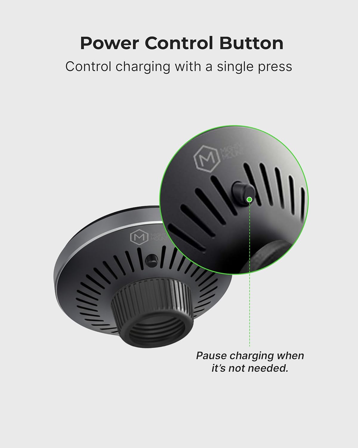 Mag Switch Qi2 Mag Safe Wireless Telescopic Suction Cup Mount, 15W Fast Charger with a Built in on/Off Switch for Smarter Charging, Strong N52 Magnets, Compatible with iPhone 12-17