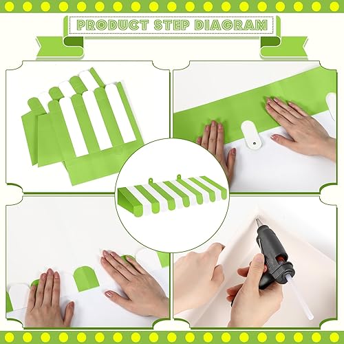 Miniatura 127 de Boao Paquete de 4 toldos de circo para decoración de toldo de cartón con rayas 3D, decoración de pared de carnaval, recuerdos de fiesta de circo