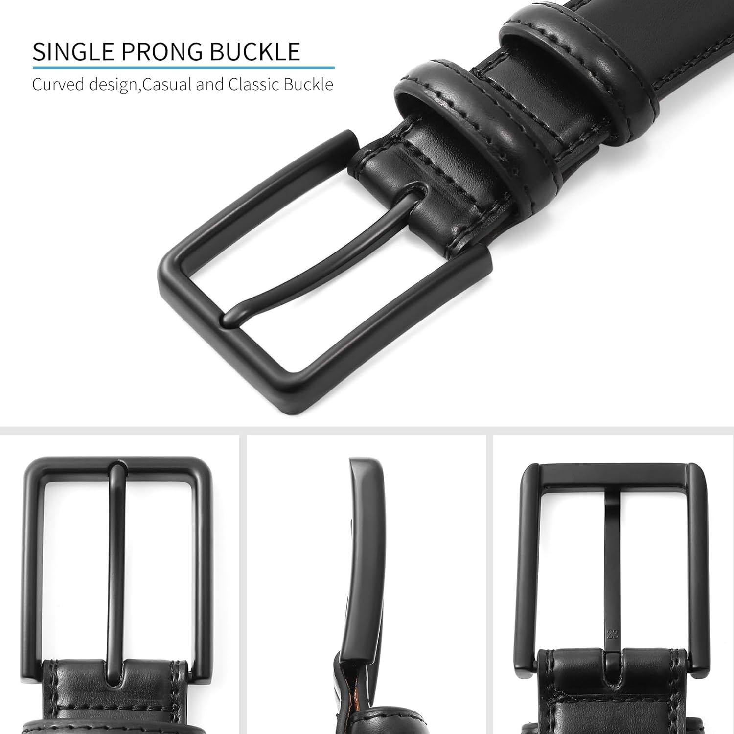 SENDEFN Men's Leather Jeans Belt for Dress Casual Trim to Fit 1.4" Wide with Gift Box - Image 4