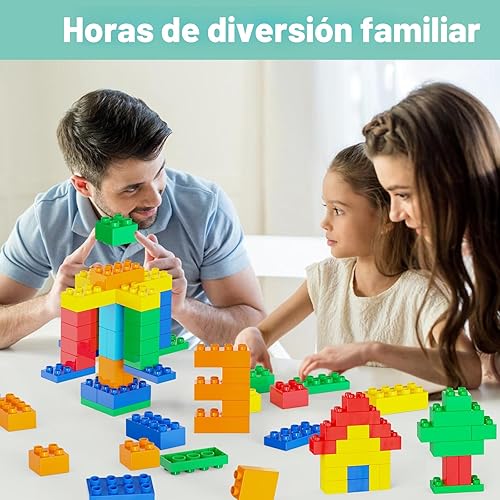 Miniatura 5 de Bloques de construcción para niños pequeños de 2 a 5 años, incluyendo autos de dinosaurios, juego de ladrillos de construcción clásicos grandes de