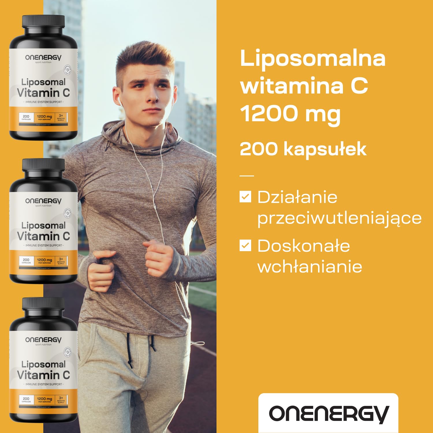 Liposomalna witamina C 1200 mg - 200 kapsułek - Wyciąg z dzikiej róży i fosfolipidów słonecznika - Wzmocnienie układu odpornościowego - Działanie przeciwutleniające - Zwiększenie energii