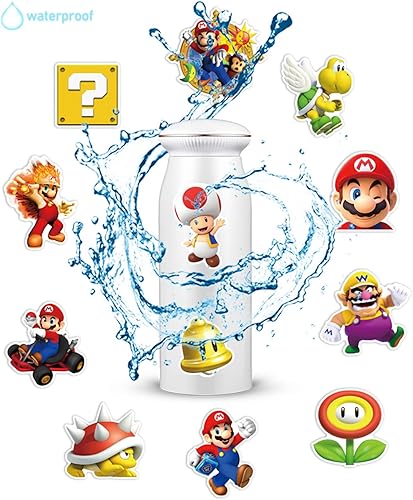 Miniatura 2 de 100 calcomanías de Super Mario, regalos de dibujos animados de Mario Bros para Kdis, calcomanías de vinilo impermeables para laptop de adolescentes,