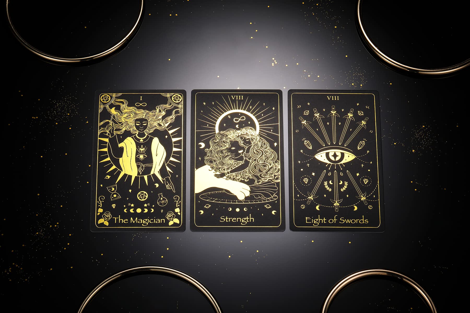 Amazon.com: Azura Magic The Golden Path Tarot Deck Gold Foil Black Edition  78 Cards Full Deck with Downloadable Guidebook : Toys & Games