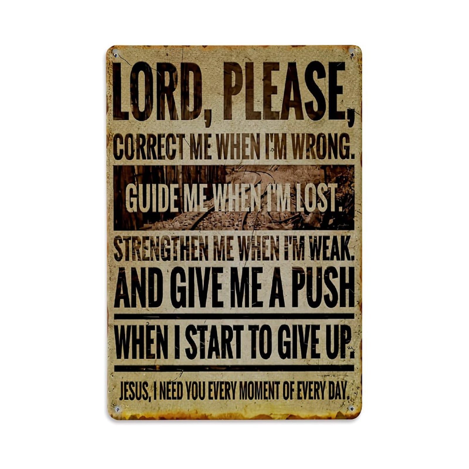 Jdfenggu Vintage Inspirational Religious Quote Text Design Retro Metal Tin Sign, Metal Poster For Bar, Home, Man Cave, Kitchen, Laundry Room Art Decor 8X12 Inch