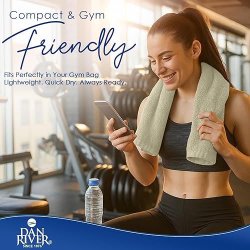 Miniatura 6 de DAN RIVER Juego de 6 toallas de mano de lujo (16 x 28 pulgadas), 100% algodón, ultra suaves, ligeras y altamente absorbentes, perfectas para salón,