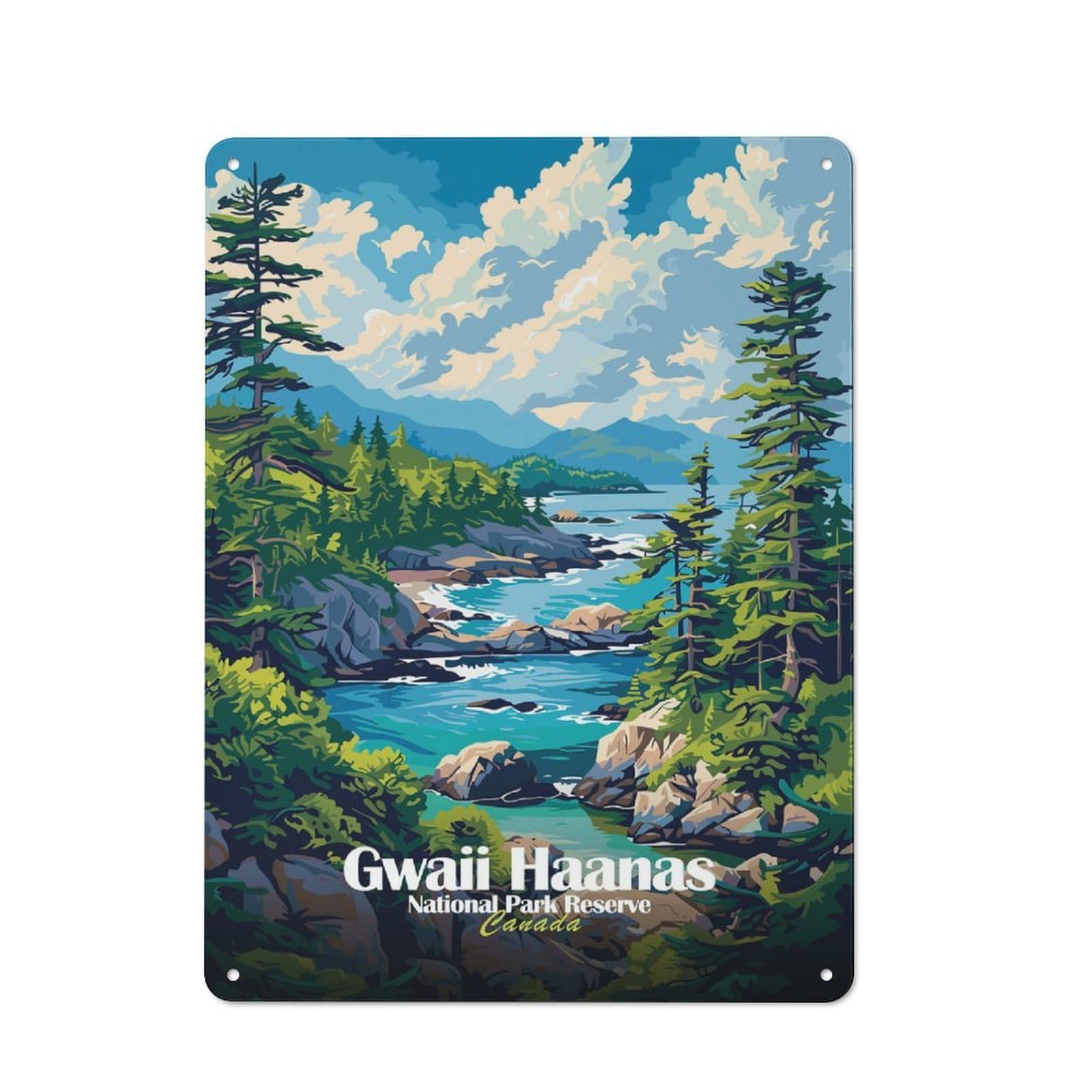 Junmoney Gwaii Haanas National Park Reserve Canada Tin Wall Plaque 40X30cm With For Studio Or Craft Room, For Cooler-Season Styling In Studio And Craft Room