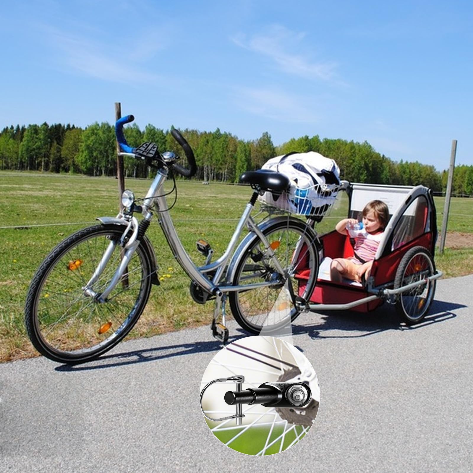 Adaptateur universel d'attelage de remorque de vélo pour chien et poussette