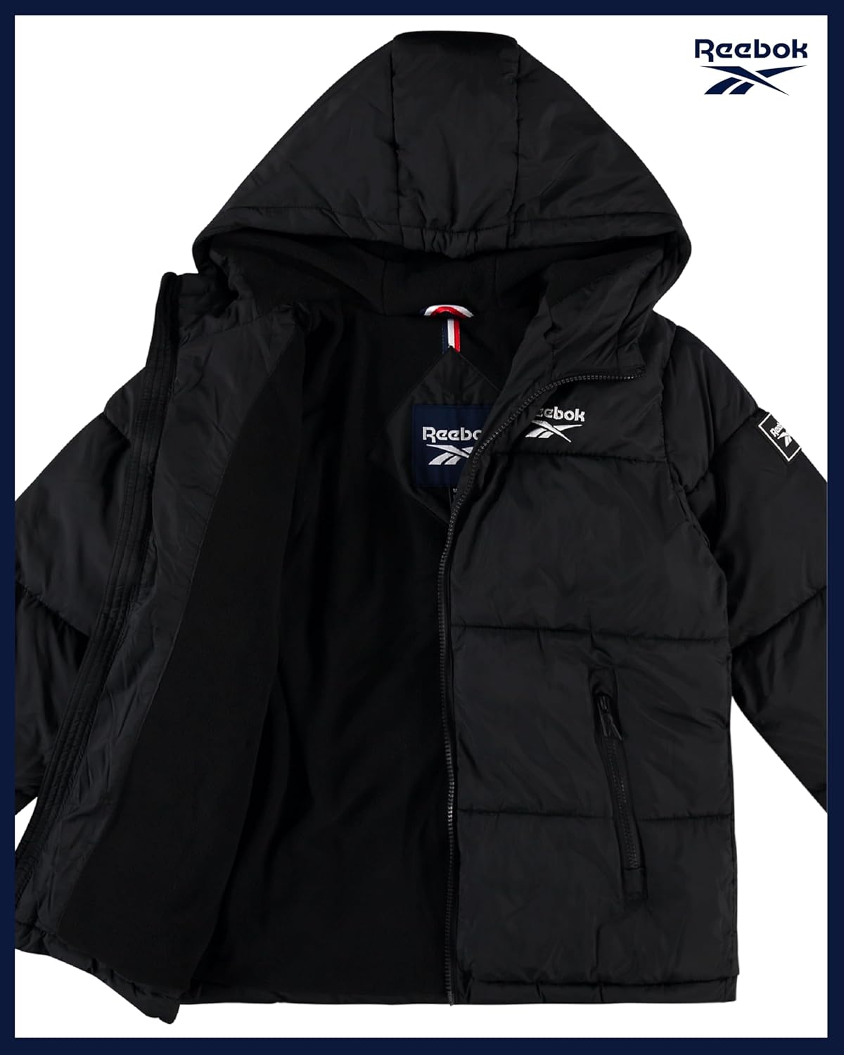 Reebok Boys Puffer Jacket - Heavyweight Water & Wind Resistant Quilted Boys Winter Coat - Fleece Insulated Kids Winter Jacket - Image 2