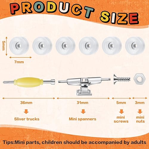 Miniatura 2 de Jexine Juego de 6 juegos de diapasón para diapasón, accesorios para patineta de dedos, incluye 12 soportes, 54 tornillos, 30 tuercas, 6