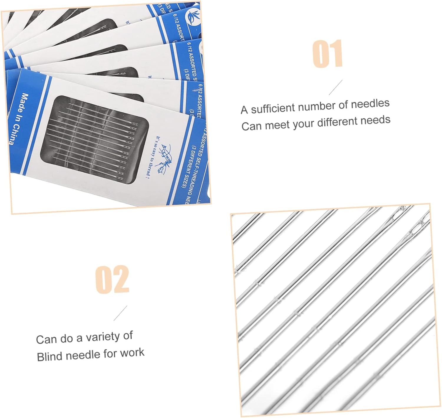 LOLIPPYY 120PCS Embroidery Needles Set for Hand Sewing Easy to Use DIY Needles for Crafts and Stitching Suitable for Skill Levels