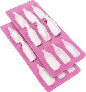 Wine Bottle Shaped Ice Cube Tray – 2-Pack Silicone Mold with 9 Cavities Each, Fun Novelty Ice Tray for Parties, Chocolate, Jelly & Freezer Use
