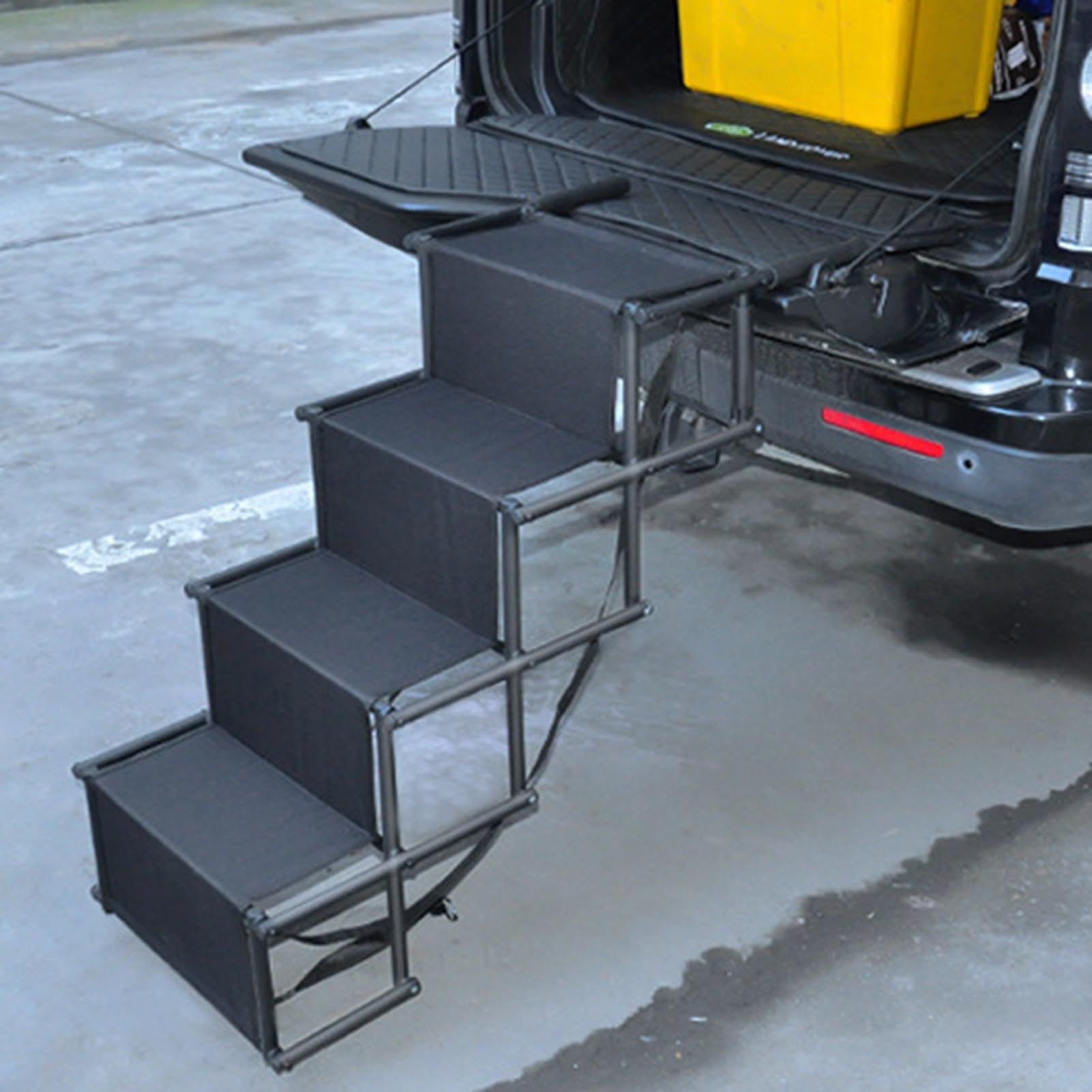 Rampa samochodowa dla psów, 4-stopniowa drabina dla psów dla średnich i dużych psów, lekka drabina dla psów, składana rampa dla psów, aluminiowa chowana rampa dla zwierząt domowych