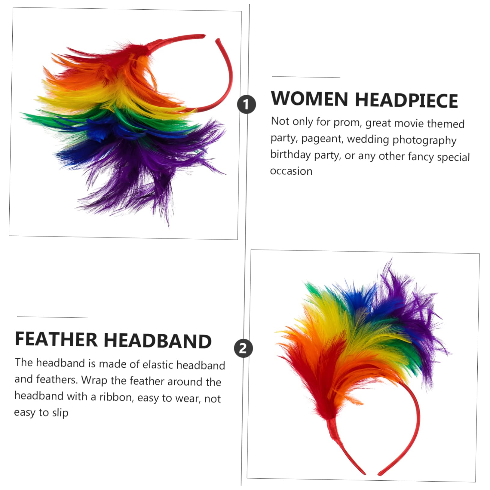 Fascinator Headband Donna in Piuma, Headpiece per Matrimonio | One Size Fits, Facile da Indossare e Leggero, Non Facile da Scivolare, Oktoberfest Decor