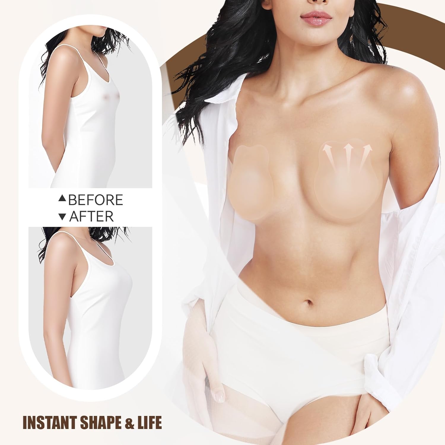 Strapless Bra Sticky Backless Push Up Bra - Invisible Adhesive Bra for Women with Nipple Covers 2025 for Party 2 - Image 3