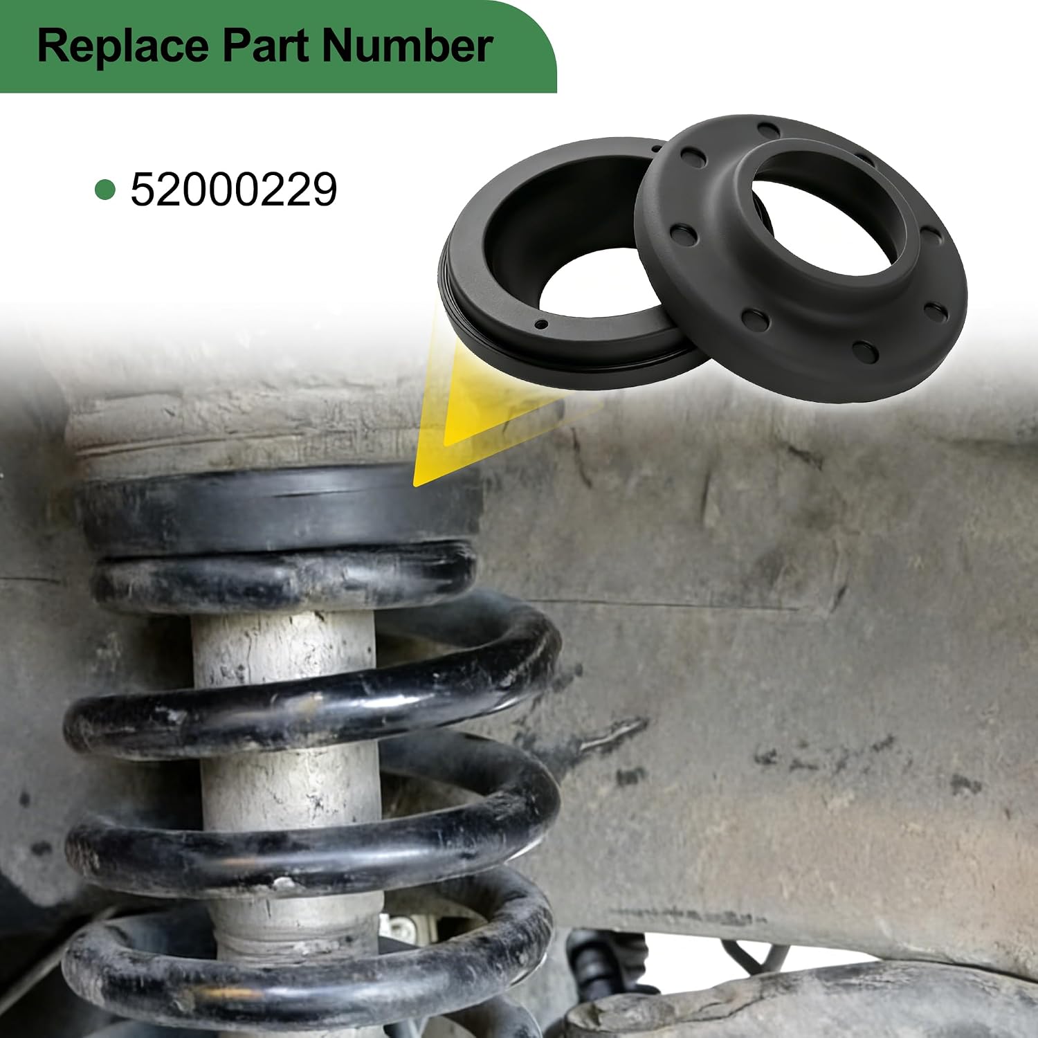 Front Upper Coil Spring Insulators Compatible with Jeep Cherokee 1984-2001 for Jeep Comanche 1986-1992 for Jeep Wagoneer 1984-1990 Replace# 52000229
