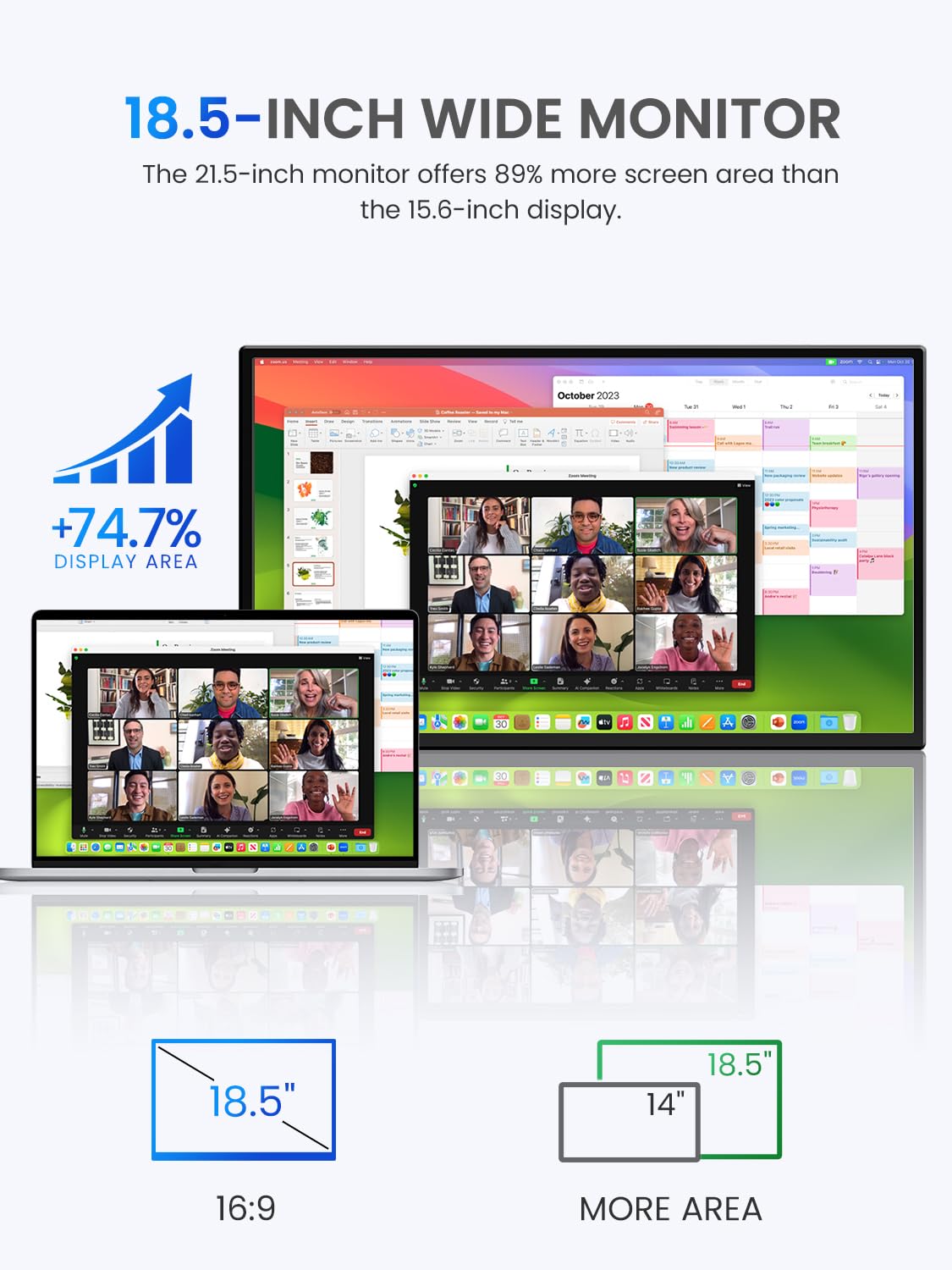 UPERFECT 18,5 Pollici 120Hz Touchscreen Monitor Portatile Full HD Secondo Monitor con Supporto Integrato USB C Mini HDMI per PC Laptop Xbo Switch, Display Mobile Corpo in Metallo, Compatibile con VESA