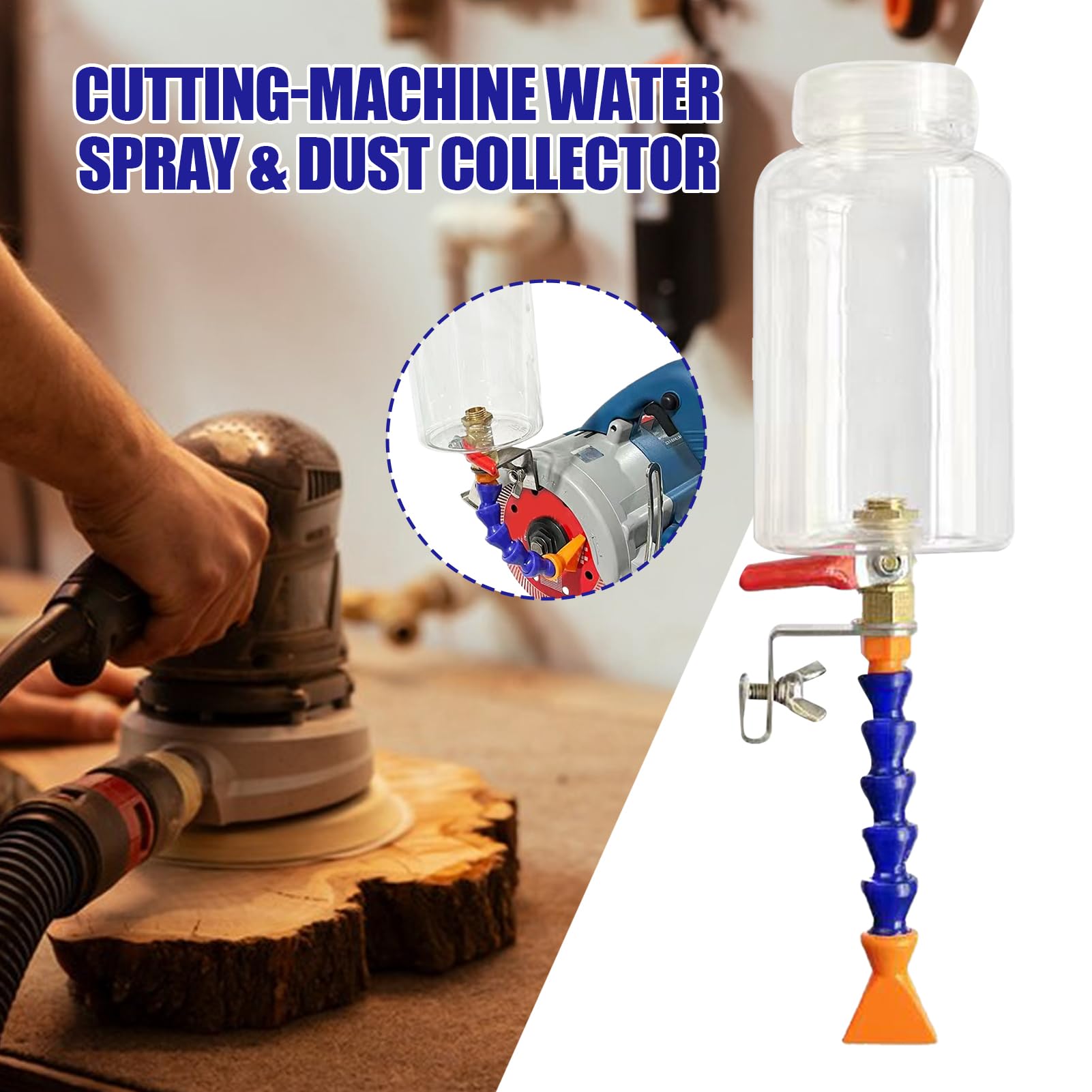 Pulvérisateur d'eau pour machine de découpe, dépoussiérant pour machine de découpe – Système de brumisation haute précision avec embout collecteur de 500 ml pour atelier de fraisage et de meulage