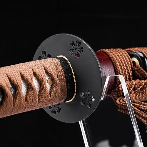 Miniatura 5 de ShadowDancer Espada katana hecha a mano de espiga completa, flor de cerezo de pino de acero crisol, katana Koshirae Sashikomi, temperamento de