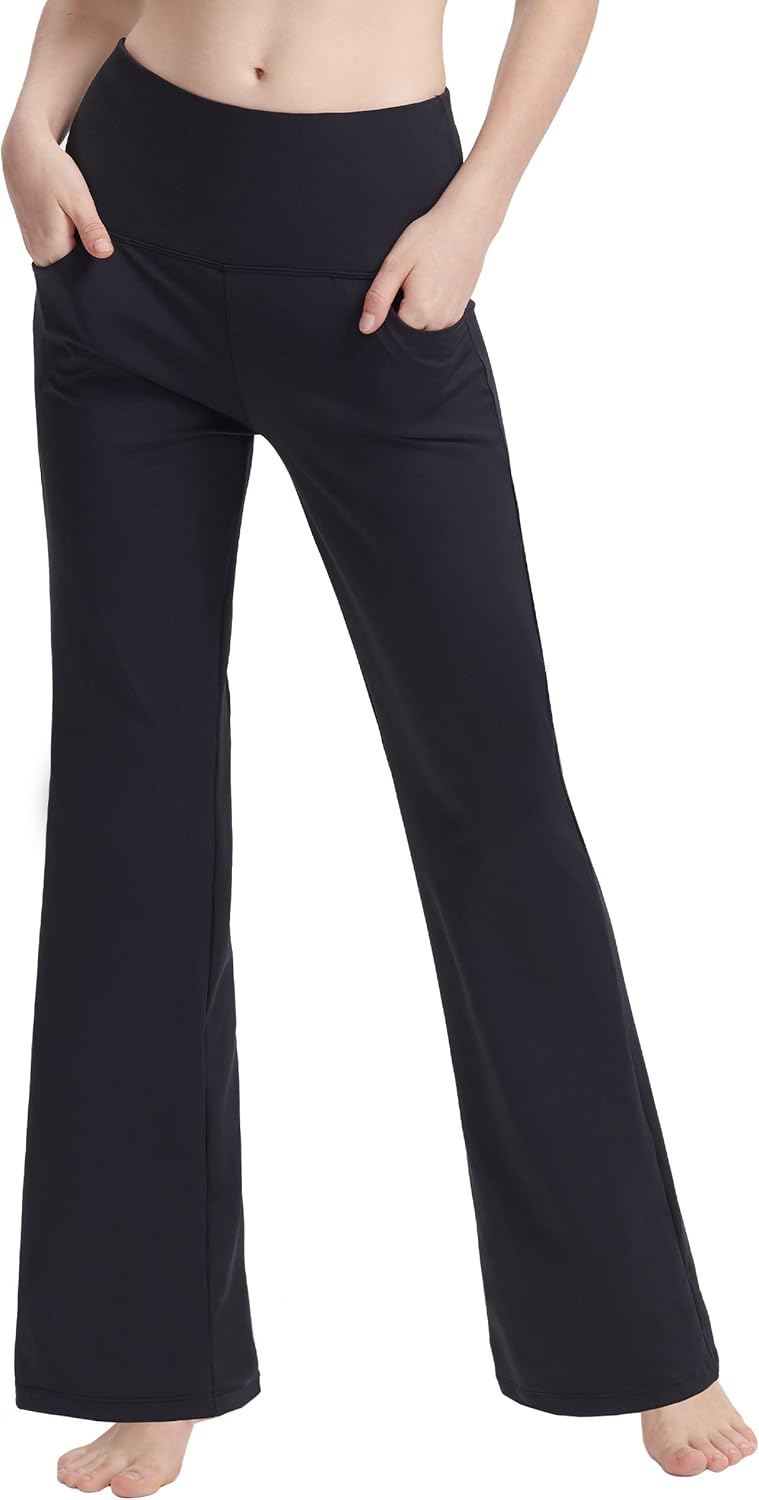 nuveti Women's Bootcut Yoga Pants Tummy Control Workout Non See-Through Bootleg Yoga Pants - Image 2