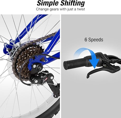 Miniatura 3 de WEIZE Bicicleta de montaña para niños, 20 bicicletas de 24 pulgadas para niños y niñas de 6 a 14 años con doble suspensión completa, transmisión de