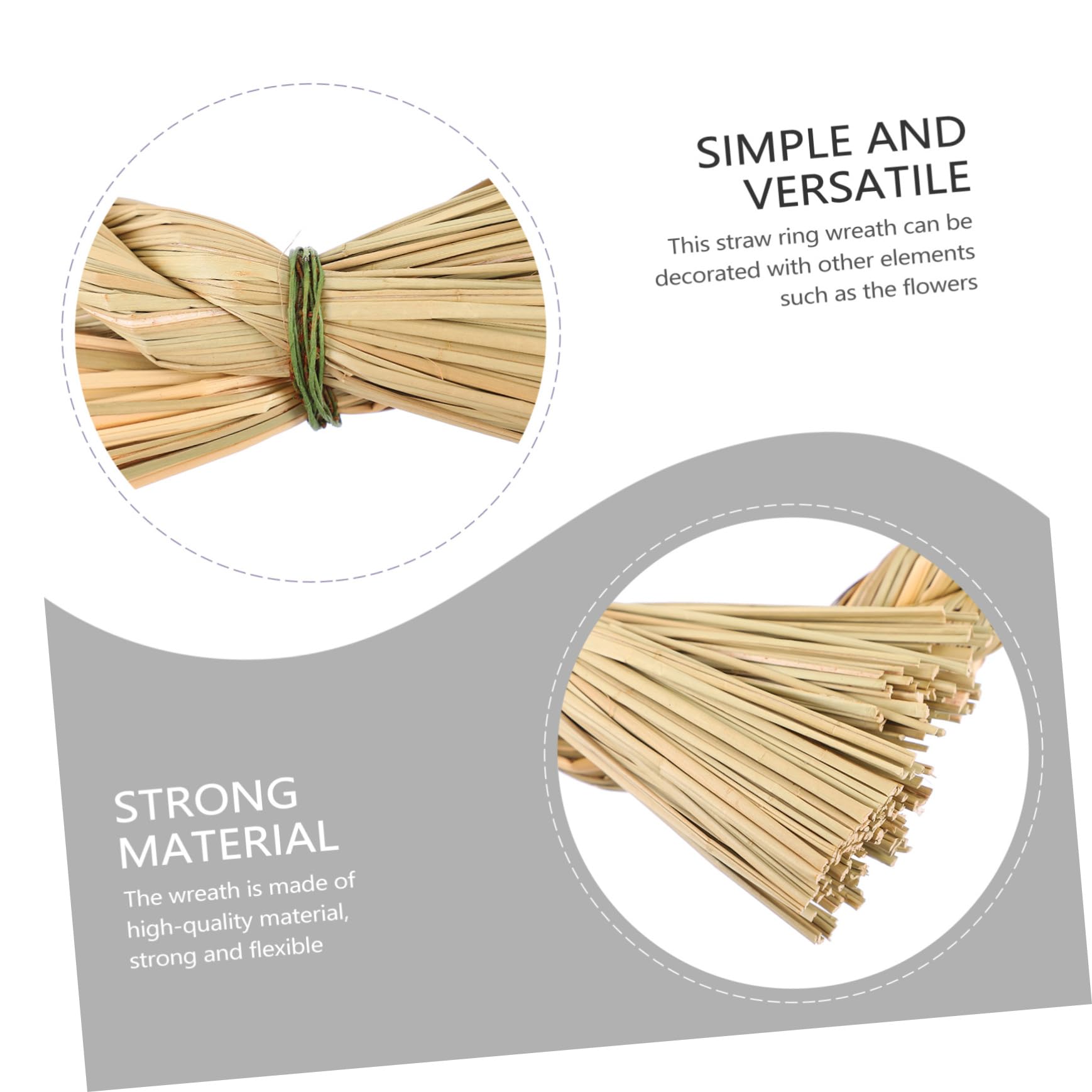 Amosfun 3stücke Dekorativer Strokring Kranz Für DIY Wandgestaltung Umweltfreundlicher Wreath Adornment Für Feste Und Besondere Anlässe