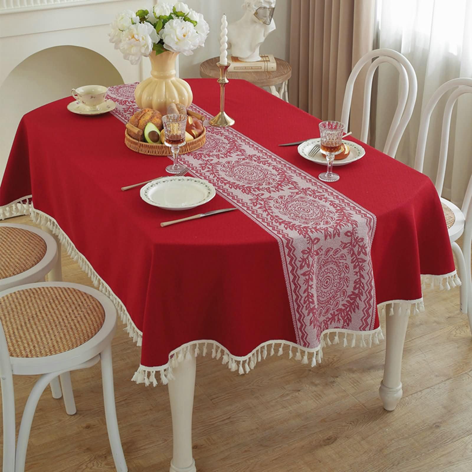 Nappe de table rectangulaire anti tache pour éviter les corvées