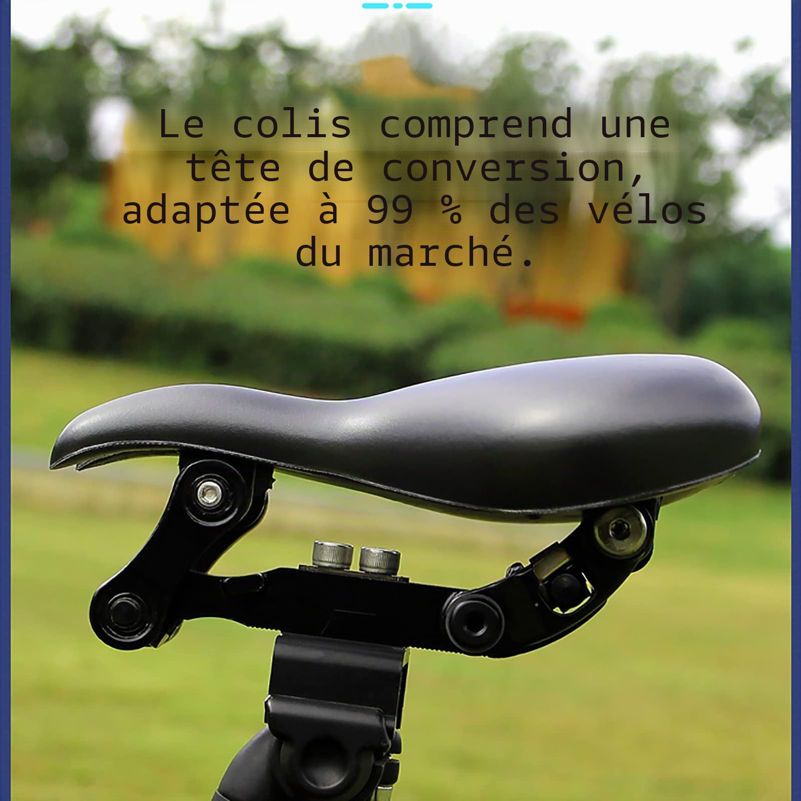Siège de vélo Suspendu, Siège de vélo Confortable pour Hommes et Femmes, Design Ergonomique, 12 Points d'articulation conçus pour Les Hanches, Convient à la Plupart des vélos