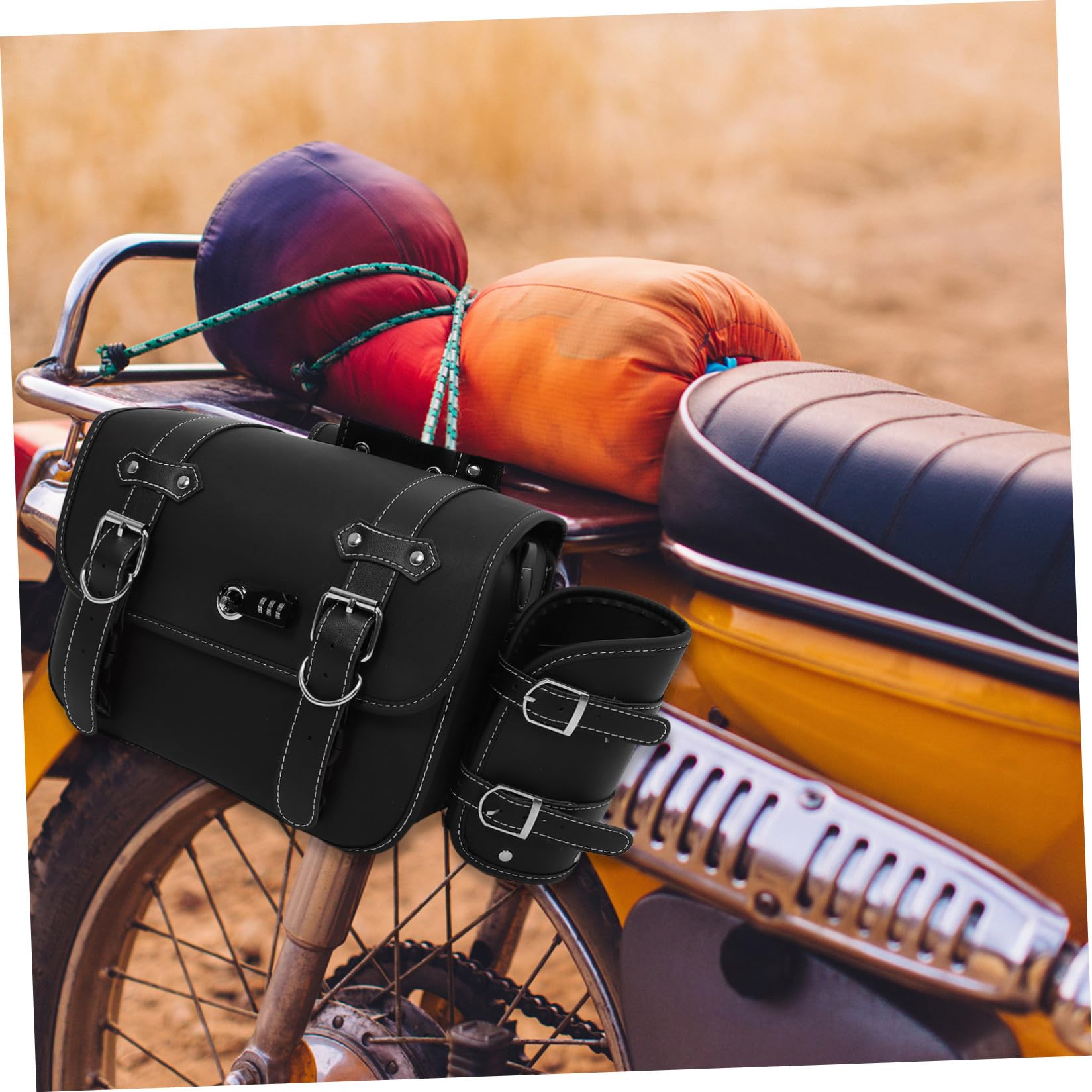 VALICLUD Wodoodporna Torba Boczna Do Motocykla z Skóry i Wytrzymała Sakwa Boczna z Zamkiem Uniwersalna Torba Narzędziowa Do Motocykli Elektrycznych i Tradycyjnych Łatwa Montażu i
