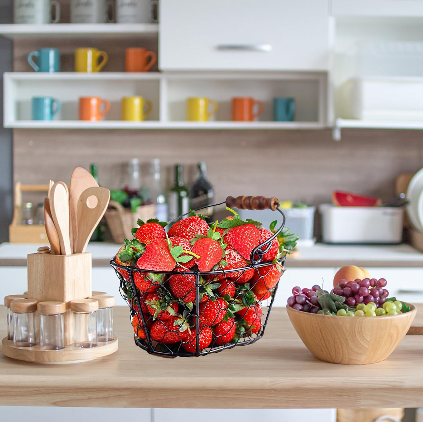 YHNHT 50 Stks Kunstmatige Kersen Fruit, Simulatie Fruit Kersen Nep Rode Kersen voor Party Decor Thuis Keuken Kast Fotografie Prop Cognitief Speelgoed