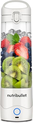 nutribullet Licuadora portátil, inalámbrico, recipiente de 20 onzas, licuadora personal, USB-C recargable, blanco, NBPB50100W