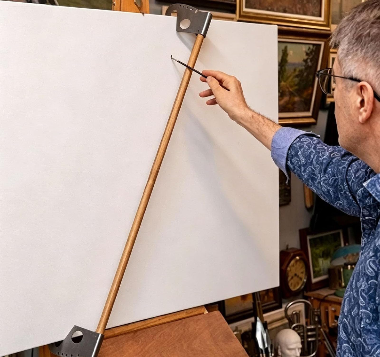 Puente de soporte de mano para artista, barra de soporte de reposamanos de caballete ajustable, reposamanos ajustable para trabajos de detalle de dibujo de pintura (1PC)
