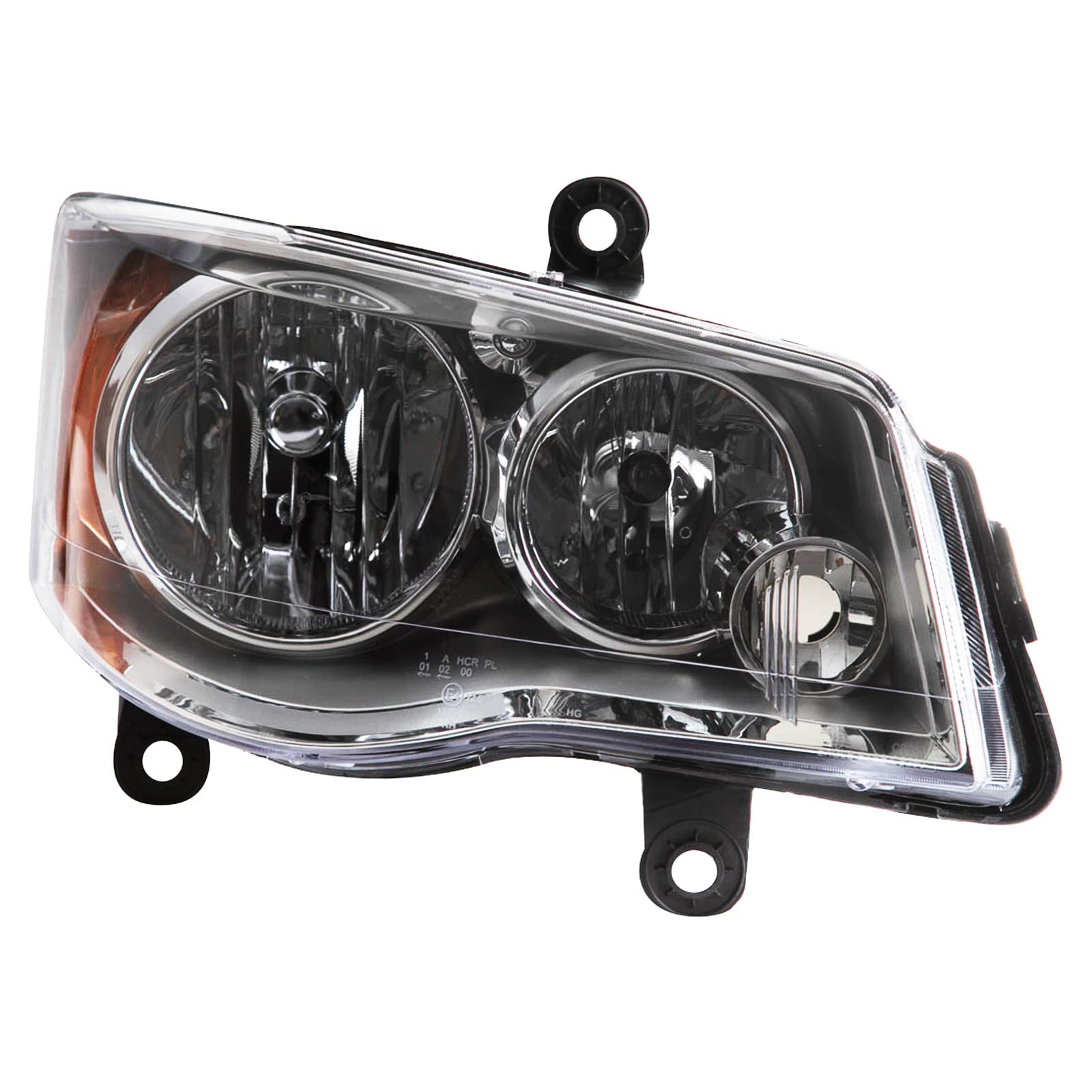 TRQ Passenger Side Headlight Assembly Halogen Compatible with 2008-2016 Chrysler Town &amp; Country 2011-2020 Dodge Grand Caravan CH2503192