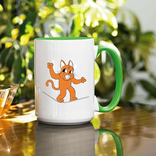 Miniatura 4 de Gift for Pet Owners Balancing Cat Slackline Keep Your Cat Happy 11oz 15oz Inner Color Accent Mug