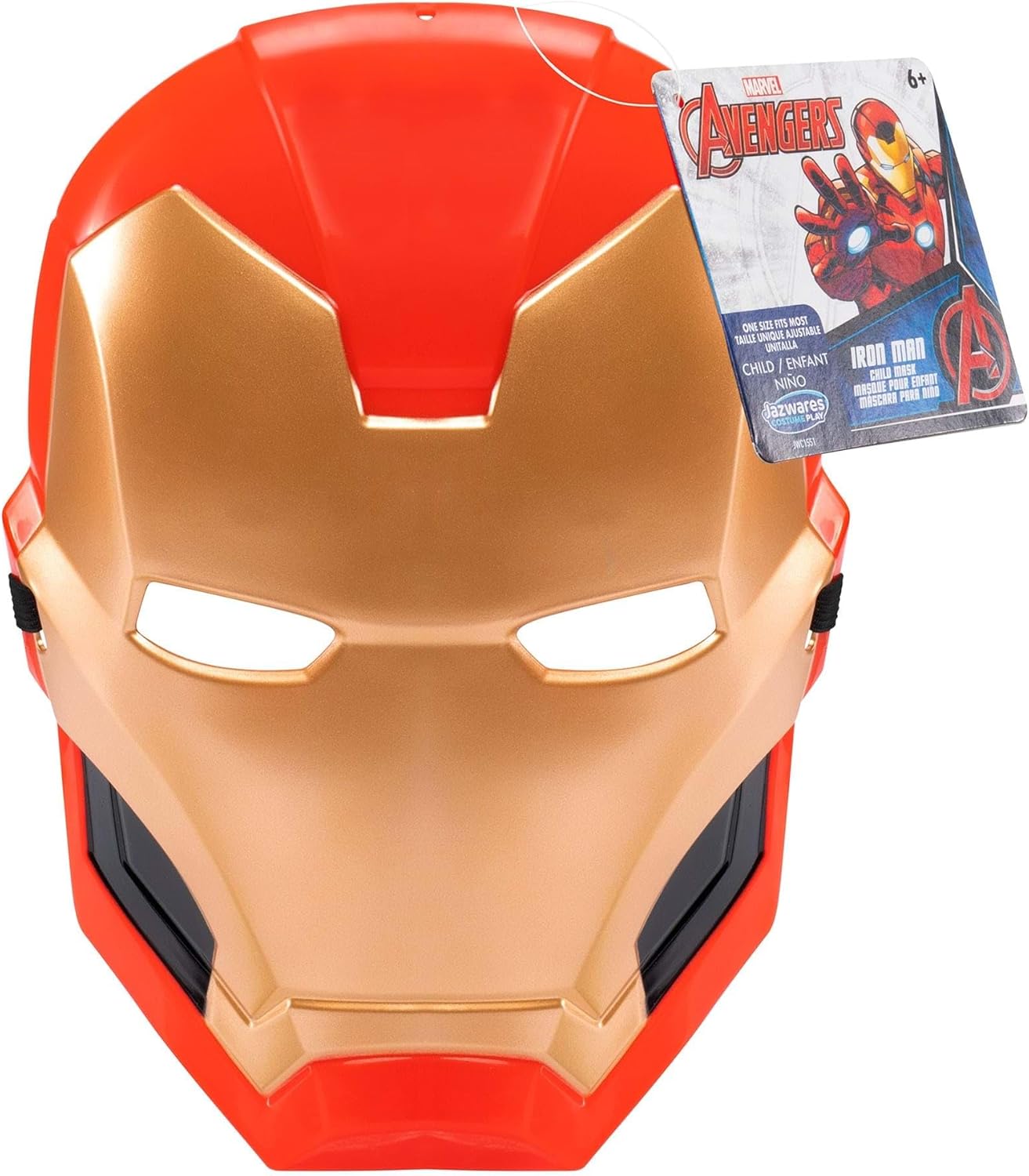 Jazwares Marvel Iron Man Child 3D Plastic Mask with Eye Holes and Elastic Strap Standard Red - Image 6