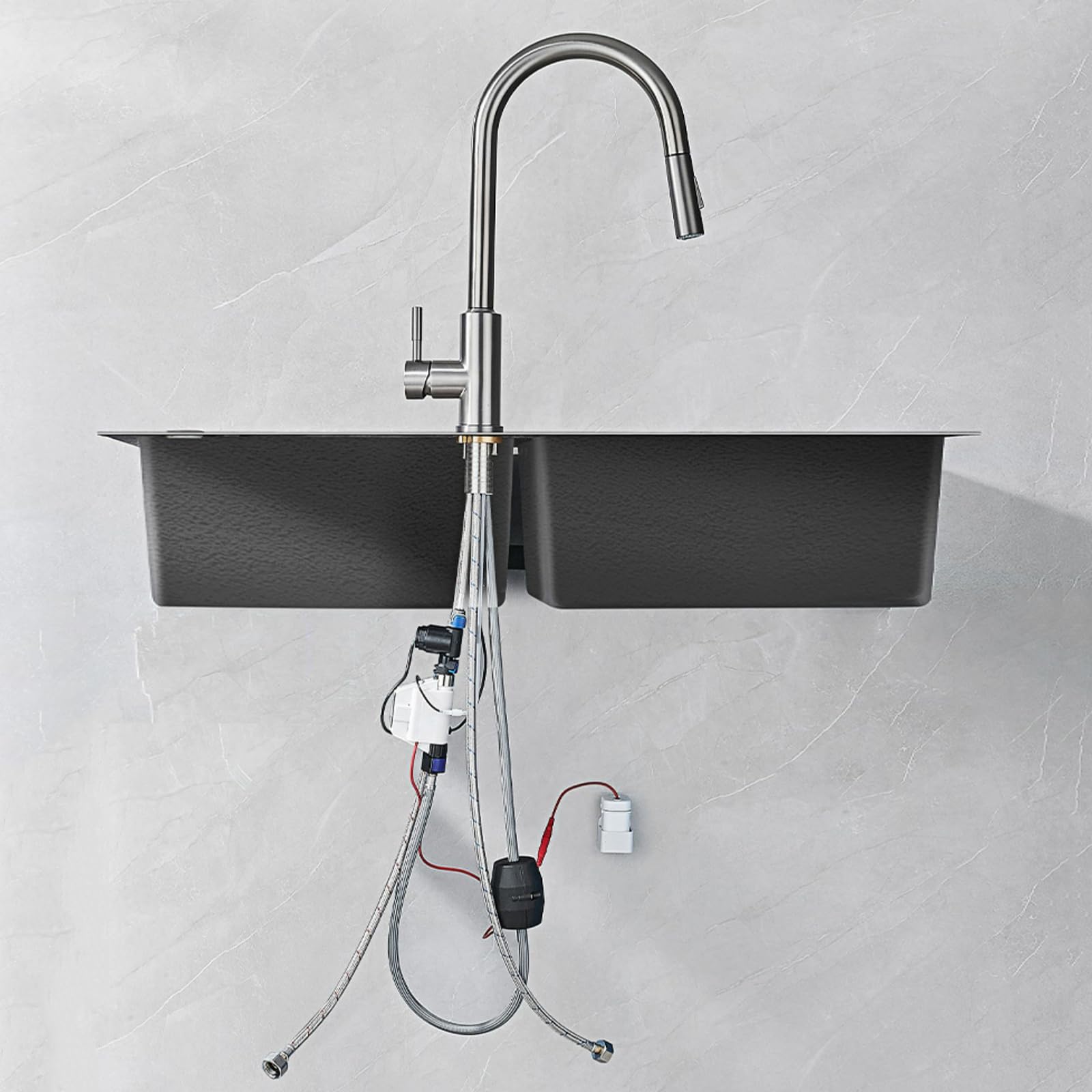 Grifo de Cocina Extraible con Sensor Blanco Digital XJTNLB