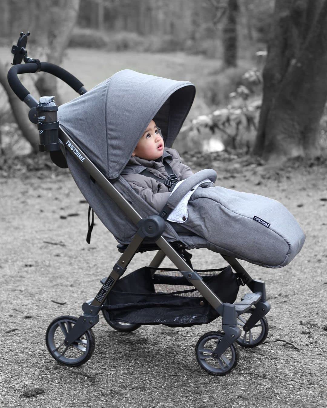Twistshake 78474, Passeggino Tour pieghevole/0-22 kg/Passeggino sportivo combinato - Grigio