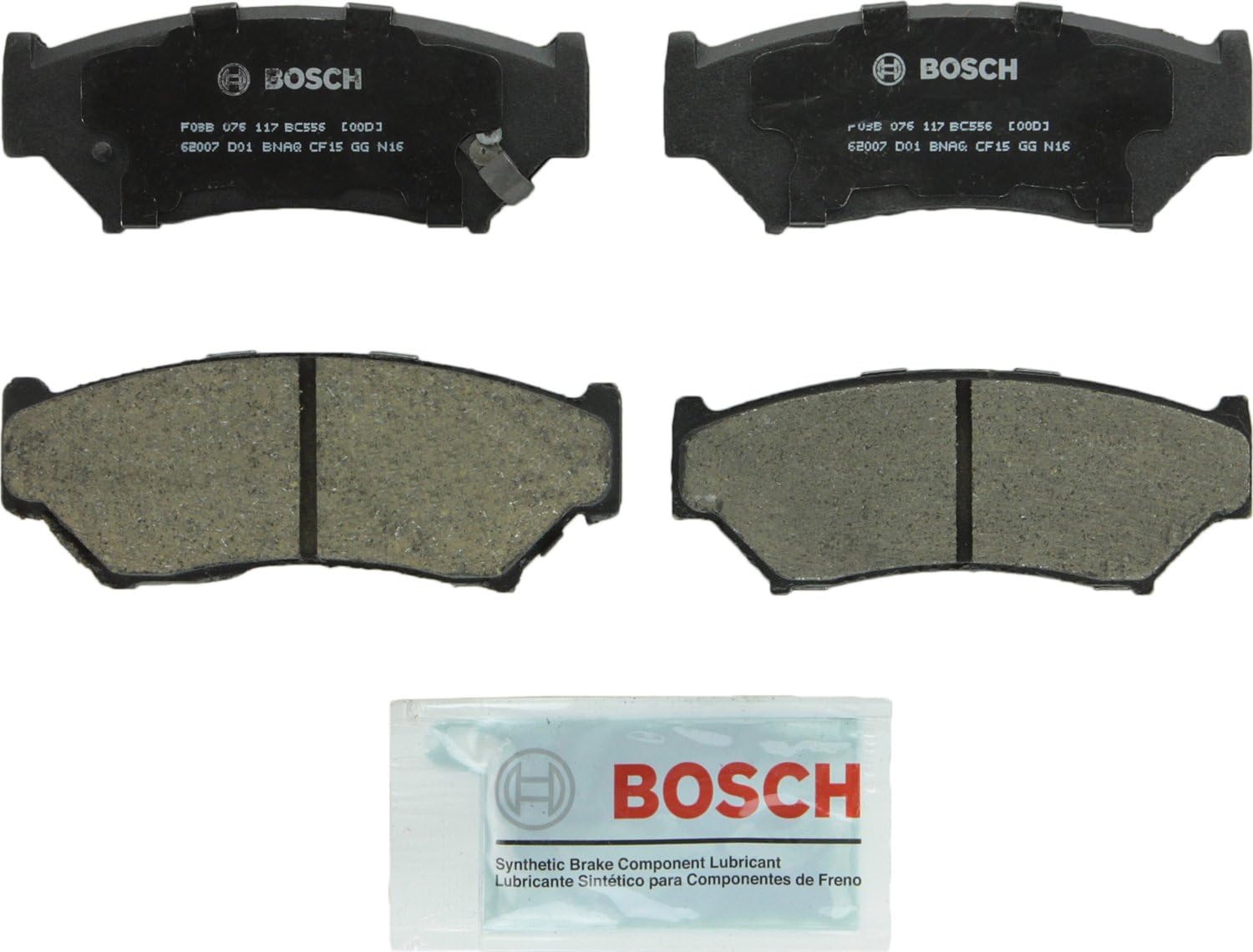 BOSCH BC556 QuietCast Premium Ceramic Disc Brake Pad Set - Compatible with Select Chevrolet Tracker; Geo Tracker; Suzuki Sidekick, Vitara; FRONT